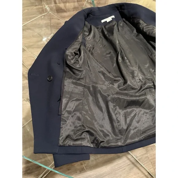 Veronica Beard Miller Dickey Jacket Navy Double Breasted Blazer Gold Button Sz 6 - Picture 8 of 11
